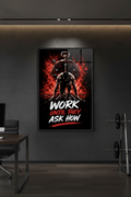 Red & Black Work Until They Ask How motivational poster mockup