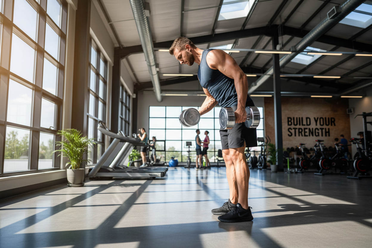 Person Lifting Dumbbell